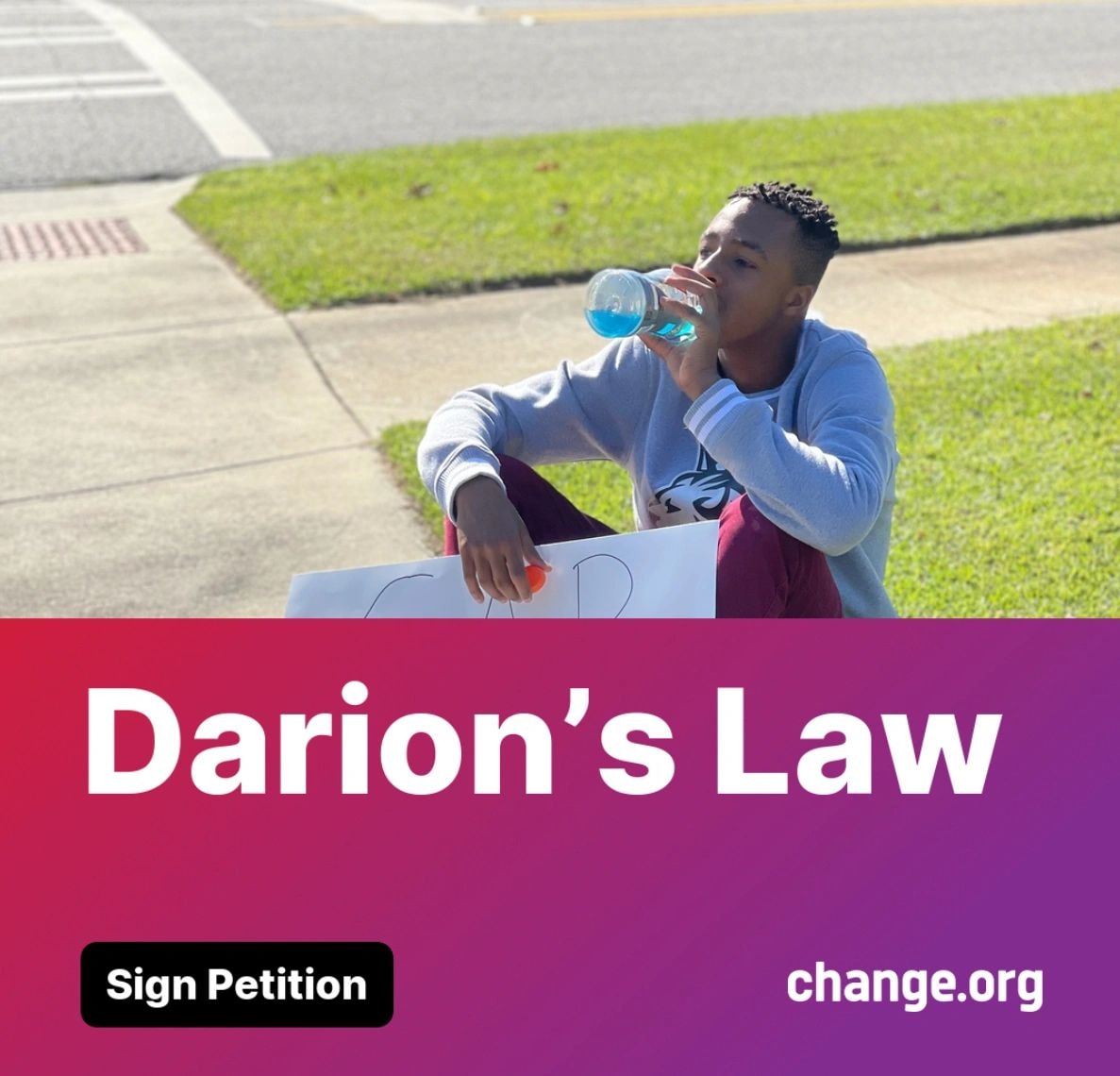 Darion Davis – sign the petition for Darion's Law